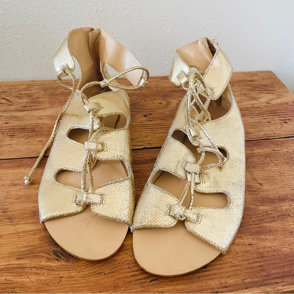 Crewcuts Girls Gold Gladiator Sandals
